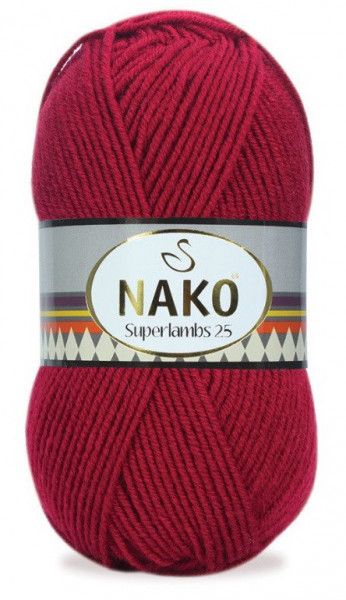 Fir de tricotat sau crosetat - Fire tip mohair din lana 25% si acril 75% Nako Superlambs 25 ROSU 3630