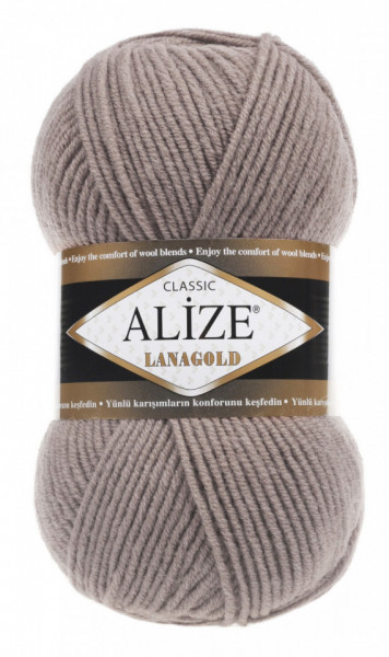 Fir de tricotat sau crosetat - Fire tip mohair din lana 49% si acril 51% Alize Lanagold Bej 584