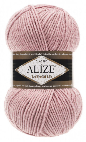 Fir de tricotat sau crosetat - Fire tip mohair din lana 49% si acril 51% Alize Lanagold Pudra 161