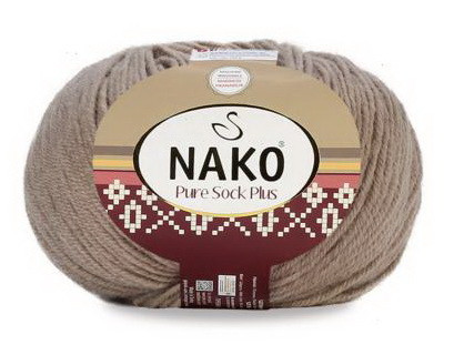 Fir de tricotat sau crosetat - Fire tip mohair din lana si polyamida Nako PURE SOCK PLUS BEJ 257