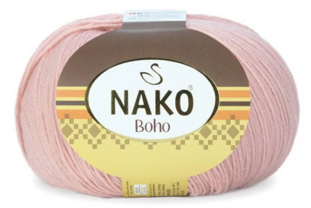 Fir de tricotat sau crosetat - Fire tip mohair din lana si polyamida Nako BOHO PUDRA 12538