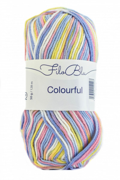 Fir de tricotat sau crosetat - Fire tip mohair din poliester Filo Blu - Colourful - 04 DEGRADE