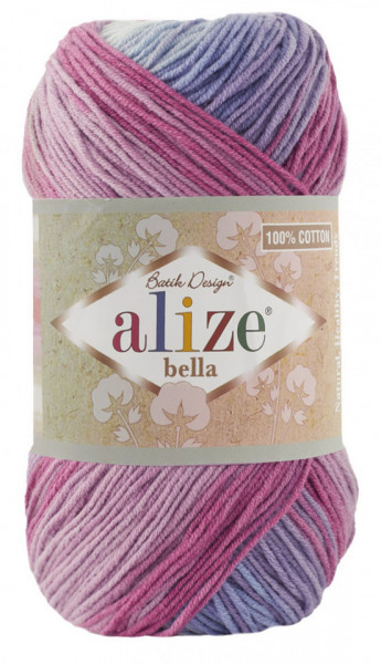 Fir de tricotat sau crosetat - Fir BUMBAC 100% ALIZE BELLA BATIK 100-3686