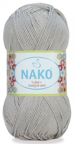 Fir de tricotat sau crosetat - Fir BUMBAC 100% NAKO SOLARE AMIGURUMI GRI 11239