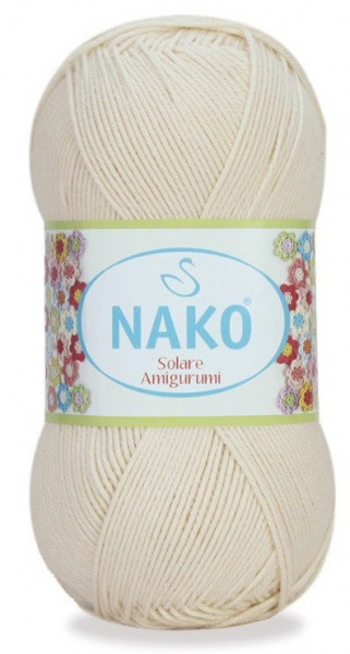 Fir de tricotat sau crosetat - Fir BUMBAC 100% NAKO SOLARE AMIGURUMI CREAM 3782