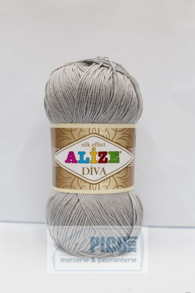 Fir de tricotat sau crosetat - Fir microfibra ALIZE DIVA GRI 355
