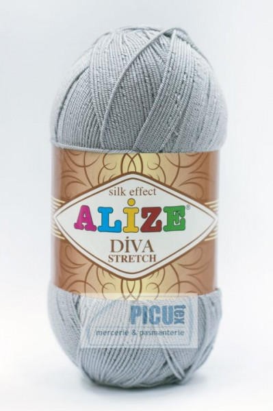 Fir de tricotat sau crosetat - Fir microfibra ALIZE DIVA STRETCH GRI 253