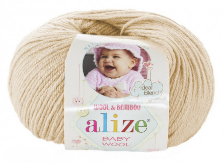 Fir de tricotat sau crosetat - Fire amestec lana + bambus si acril ALIZE BABY WOOL BEJ 310