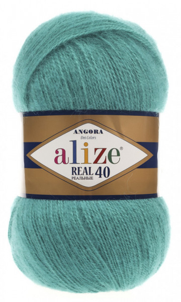 Fir de tricotat sau crosetat - Fire tip mohair din acril Alize Angora Real 40 Verde 570