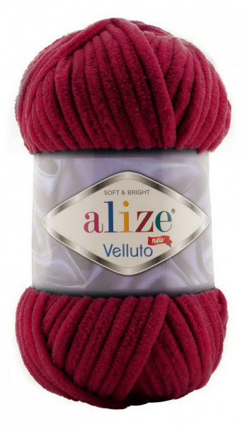 Fir de tricotat sau crosetat - Fire tip mohair din acril ALIZE VELLUTO ROSU 107 - Img 2