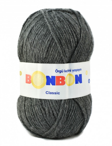 Fir de tricotat sau crosetat - Fire tip mohair din acril BONBON CLASIC GRI 98242