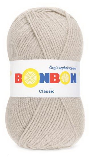 Fir de tricotat sau crosetat - Fire tip mohair din acril BONBON CLASIC GRI 98330
