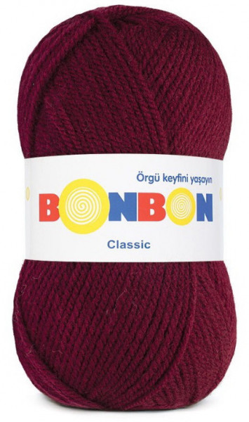 Fir de tricotat sau crosetat - Fire tip mohair din acril BONBON CLASIC GRENA 98220