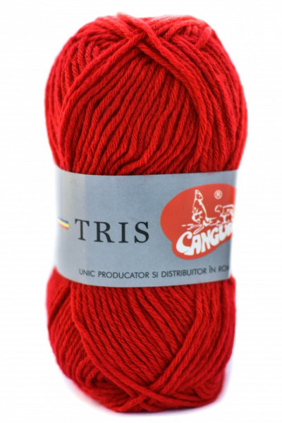 Fir de tricotat sau crosetat - Fire tip mohair din acril CANGURO - TRIS ROSU 310