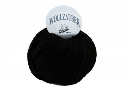 Fir de tricotat sau crosetat - Fire tip mohair din acril CANGURO - Wollzauber NEGRU 0