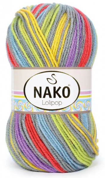 Fir de tricotat sau crosetat - Fire tip mohair din acril degrade Nako Lolipop degrade 81959