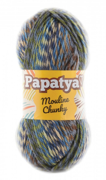 Fir de tricotat sau crosetat - Fire tip mohair din acril Kamgarn Papatya Mouline Chunky Degrade 1105