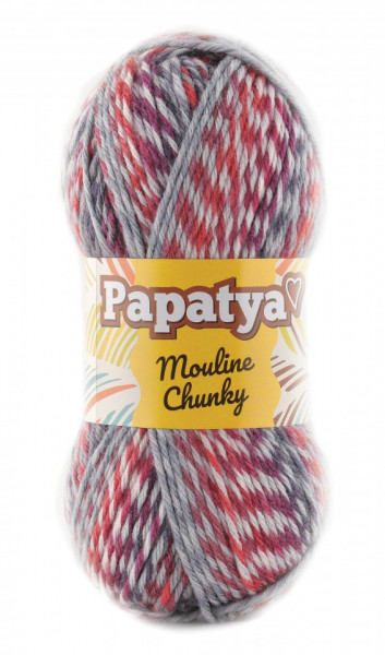 Fir de tricotat sau crosetat - Fire tip mohair din acril Kamgarn Papatya Mouline Chunky Degrade 4201