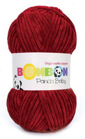 Fir de tricotat sau crosetat - Fire tip mohair din acril NAKO BONBON PANDA BABY ROSU 3109