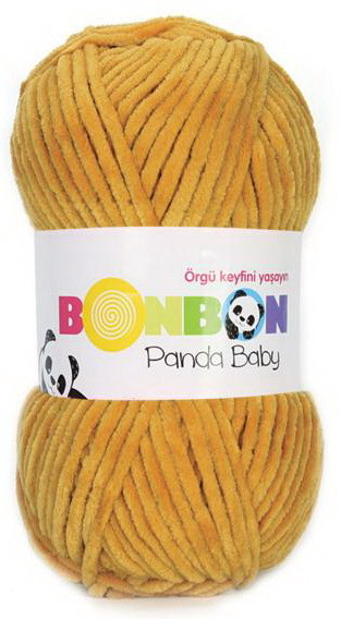 Fir de tricotat sau crosetat - Fire tip mohair din acril NAKO BONBON PANDA BABY MUSTAR 3086