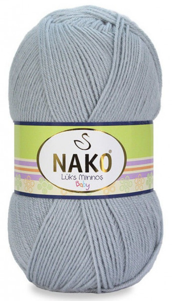 Fir de tricotat sau crosetat - Fire tip mohair din acril NAKO LUKS MINNOS GRI 5378
