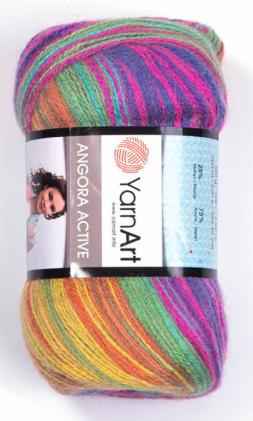 Fir de tricotat sau crosetat - Fire tip mohair din acril Yarnart Angora Active degrade 850