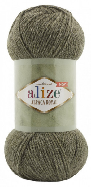Fir de tricotat sau crosetat - Fire tip mohair din alpaca 15%, lana 30%, acril 55% Alize Alpaca Royal New KAKI 577