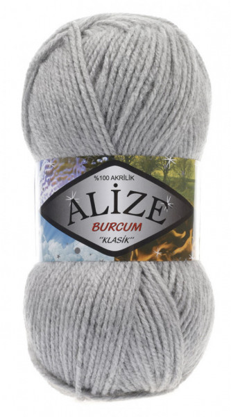 Fir de tricotat sau crosetat - Fir ACRILIC ALIZE BURCUM KLASIK GRI 21 - Img 2