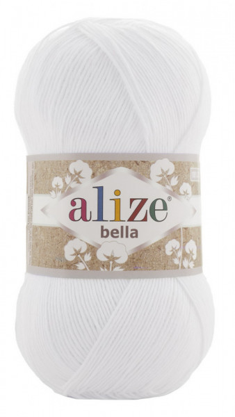 Fir de tricotat sau crosetat - Fir BUMBAC 100% ALIZE BELLA 100 - ALB 55