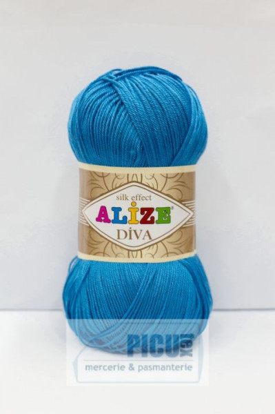Fir de tricotat sau crosetat - Fir microfibra ALIZE DIVA TURQUAZ 245