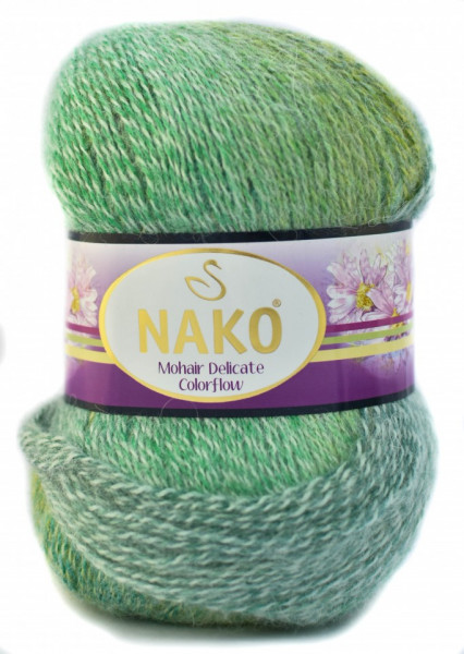 Fir de tricotat sau crosetat - Fire tip mohair acril NAKO MOHAIR DELICATE COLORFLOW DEGRADE 28086