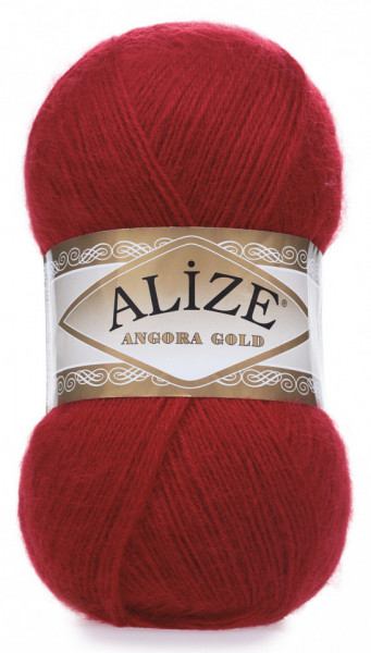 Fir de tricotat sau crosetat - Fire tip mohair din acril Alize Angora Gold Rosu 106