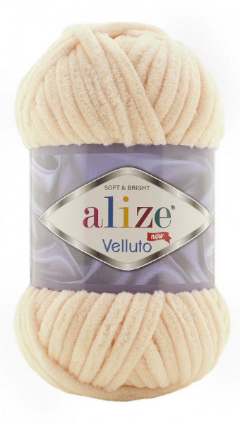Fir de tricotat sau crosetat - Fire tip mohair din acril ALIZE VELLUTO CREAM 310