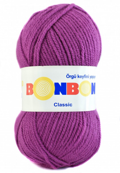 Fir de tricotat sau crosetat - Fire tip mohair din acril BONBON CLASIC MOV 98402