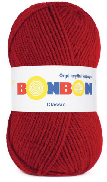Fir de tricotat sau crosetat - Fire tip mohair din acril BONBON CLASIC ROSU 98237