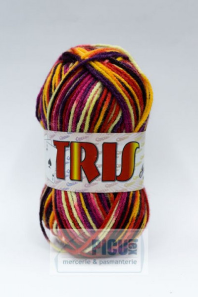 Fir de tricotat sau crosetat - Fire tip mohair din acril CANGURO - TRIS IMPRIMAT DEGRADE 360