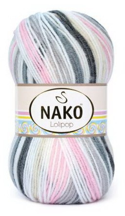 Fir de tricotat sau crosetat - Fire tip mohair din acril degrade Nako Lolipop degrade 81956