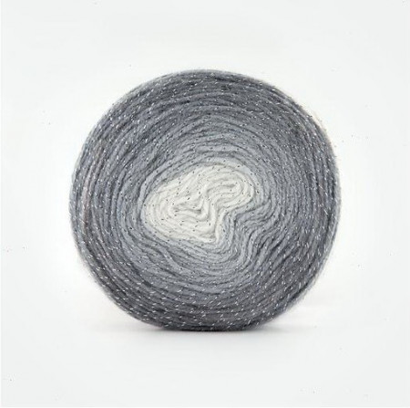 Fir de tricotat sau crosetat - Fire tip mohair din acril Kamgarn Papatya CAKE SILVER degrade 301