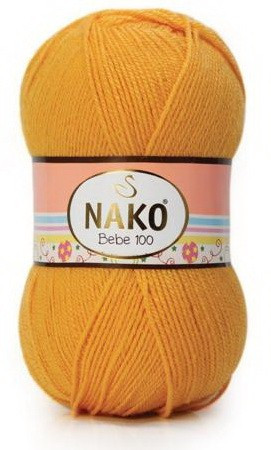 Fir de tricotat sau crosetat - Fire tip mohair din acril Nako Baby 100 GALBEN 3810