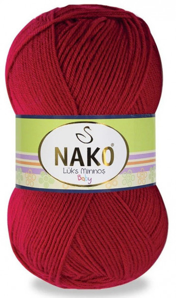 Fir de tricotat sau crosetat - Fire tip mohair din acril NAKO LUKS MINNOS ROSU 3641