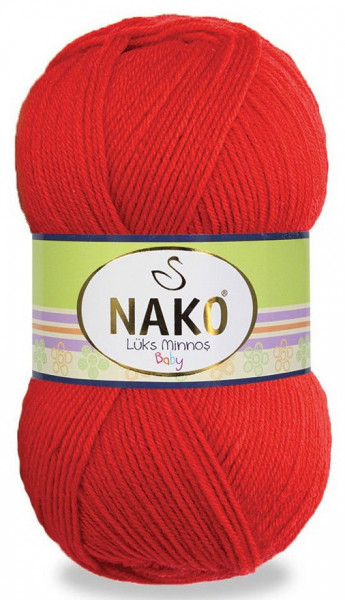 Fir de tricotat sau crosetat - Fire tip mohair din acril NAKO LUKS MINNOS ROSU 207