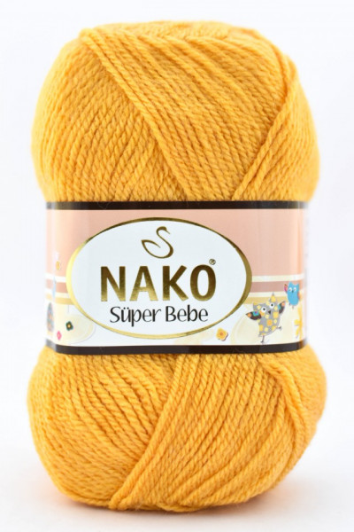 Fir de tricotat sau crosetat - Fire tip mohair din acril Nako SUPER BEBE GALBEN 3810