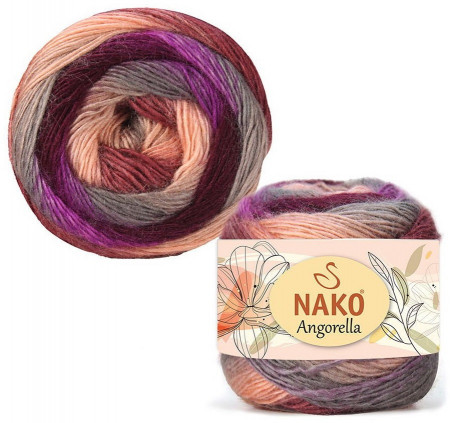Fir de tricotat sau crosetat - Fire tip mohair din acril premium Nako ANGORELLA DEGRADE 87575
