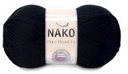 Fir de tricotat sau crosetat - Fire tip mohair din lana 100% Nako PURE WOOL 3,5 Negru 217