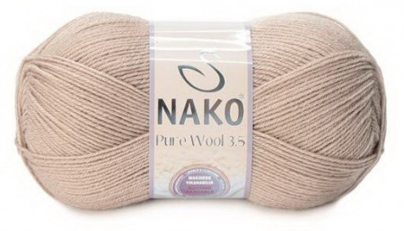 Fir de tricotat sau crosetat - Fire tip mohair din lana 100% Nako PURE WOOL 3,5 BEJ 4459