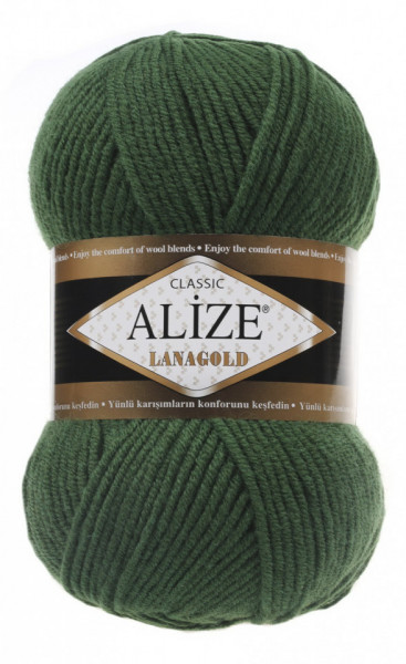 Fir de tricotat sau crosetat - Fire tip mohair din lana 49% si acril 51% Alize Lanagold Verde 118