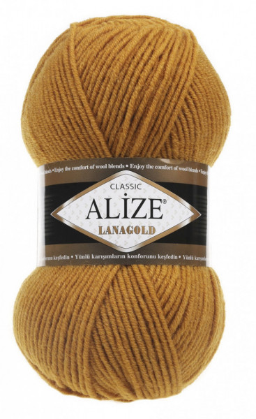 Fir de tricotat sau crosetat - Fire tip mohair din lana 49% si acril 51% Alize Lanagold Galben 645