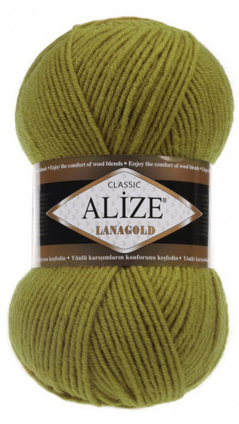 Fir de tricotat sau crosetat - Fire tip mohair din lana 49% si acril 51% Alize Lanagold Verde 758