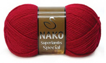 Fir de tricotat sau crosetat - Fire tip mohair din lana 50% si acril 50% Nako Superlambs Special rosu 4426