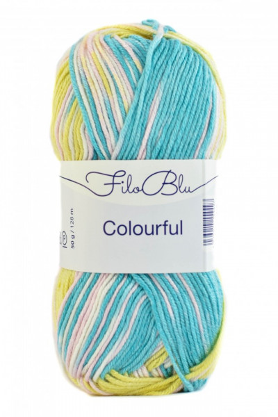 Fir de tricotat sau crosetat - Fire tip mohair din poliester Filo Blu - Colourful - 02 DEGRADE
